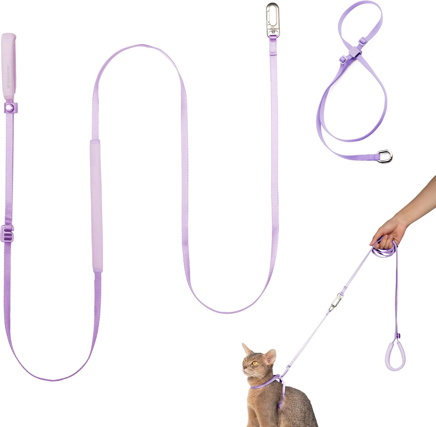 Cat Harness and Leash Set, Escape Proof Cat Harness Lightweight Leash with Padded Handle, Adjustable Leash Harness for Kitten>4lbs Small Large Cats Walking Training (Blush Pink, S) - Image 14