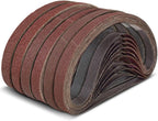 TPmax replacement belts for handheld sanders demonstrating flexibility and heavy duty backing.