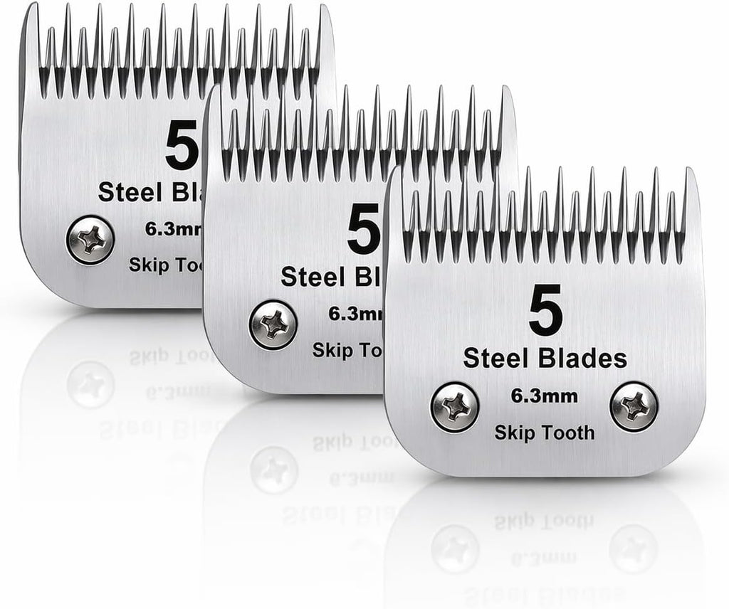 7 Skip Tooth Detachable Pet Dog Grooming Steel Blades,Compatible with Andis,Oster A5,Wahl KM10 Series Clippers,Cut Length 1/8-Inch (3.2mm) 1 Pack - Image 9