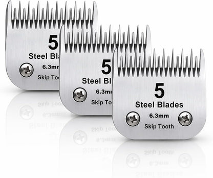 7 Skip Tooth Detachable Pet Dog Grooming Steel Blades,Compatible with Andis,Oster A5,Wahl KM10 Series Clippers,Cut Length 1/8-Inch (3.2mm) 1 Pack - Image 9