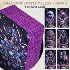 Detailed view of mystical purple rose tarot card artwork