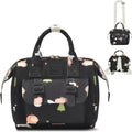 Mozzilog small diaper bag front view in black animal print
