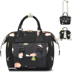 Mozzilog small diaper bag front view in black animal print