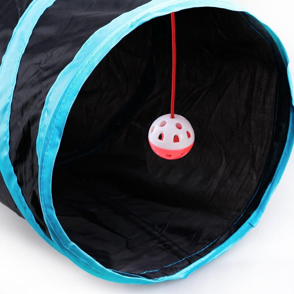High-quality imported cat tunnel toy with central opening for active kitten play