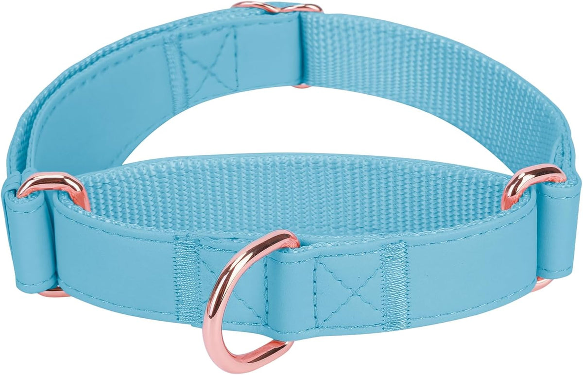 Soft Leather Martingale Dog Collar - Adjustable Rose Gold Limited Slip Collars [Easy to Clean], Stylish Durable Heavy Duty Nylon No Pull Training Collar for Small Medium Large Dogs M Purple - Image 13