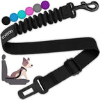 Cooyoo black dog seat belt front view for car travel