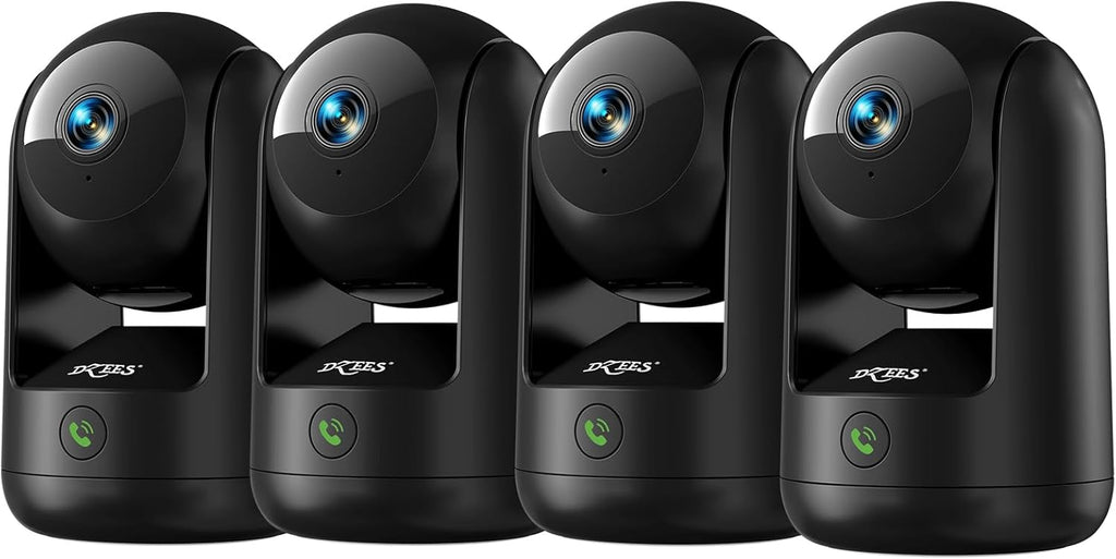 Dzees 2K Indoor Security Camera 2 Pack, 360 Degree WiFi Pet Camera with Phone App, 5G and 2.4G, Wired Home Camera with 2-Way Audio, Motion Tracking, Night Vision, Black - Image 10