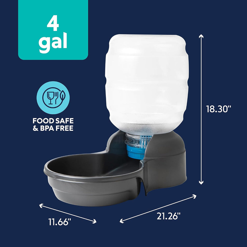 Petmate gravity pet waterer bowl automatic refill demonstration