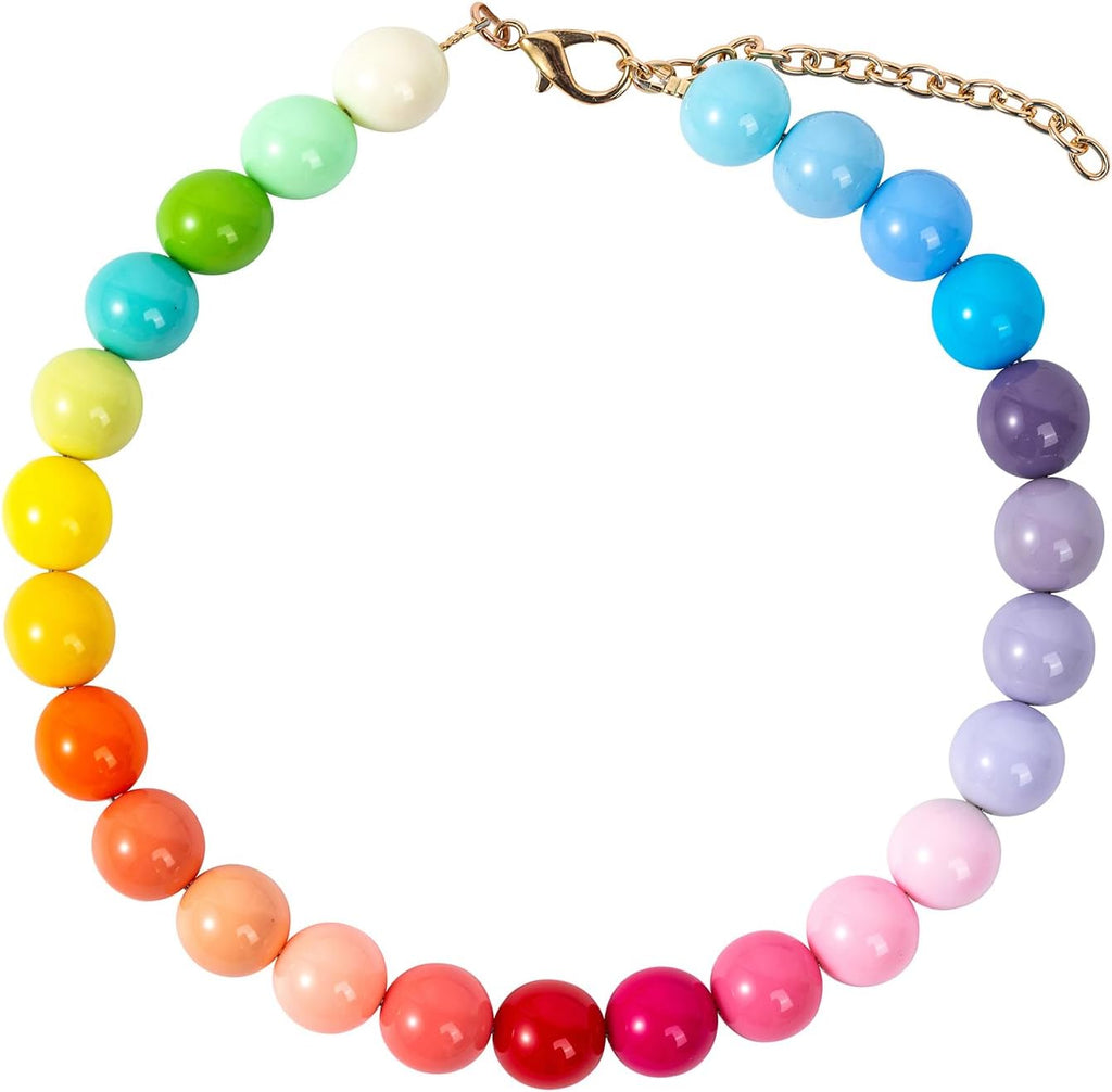Pearl Collar Beaded Dog Collar Necklace Coloful Beads Adjustable Rhinestone Jewelry Pet Pearl Collar for Small, Medium/Large Dogs18"+3",Coloful Pearl - Image 9