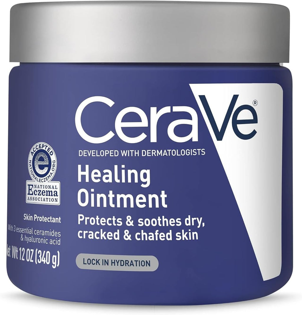 CeraVe Healing Ointment 12 oz petrolatum ceramides and hyaluronic acid for cracked dry skin