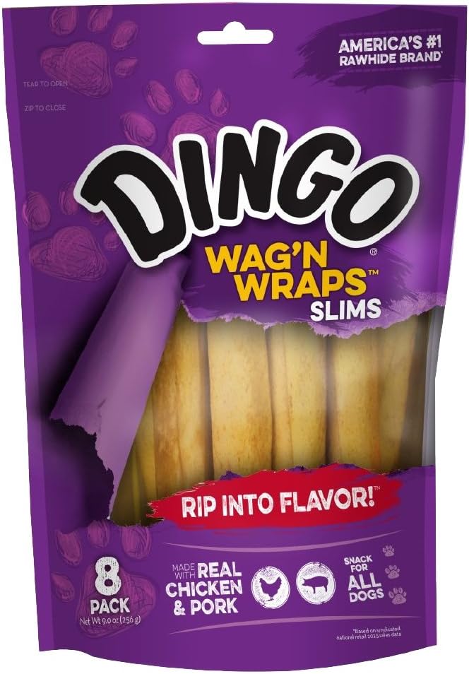 Dingo premium rawhide wraps with real chicken center product shot