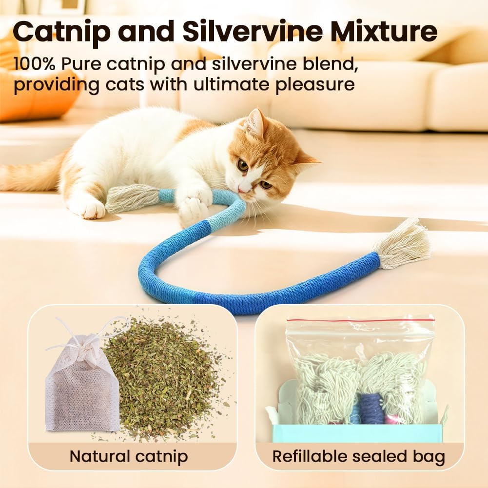 Cat Chew Ropes with Catnip, Teeth Cleaning, 3Pcs 23.6" for Cats - Image 3