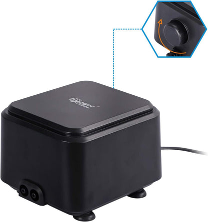 Hygger aquarium air pump packaging and included accessories