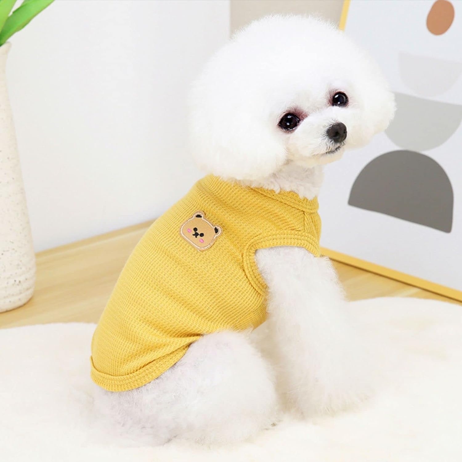 Biecwiay sleeveless dog shirt showing elastic neck