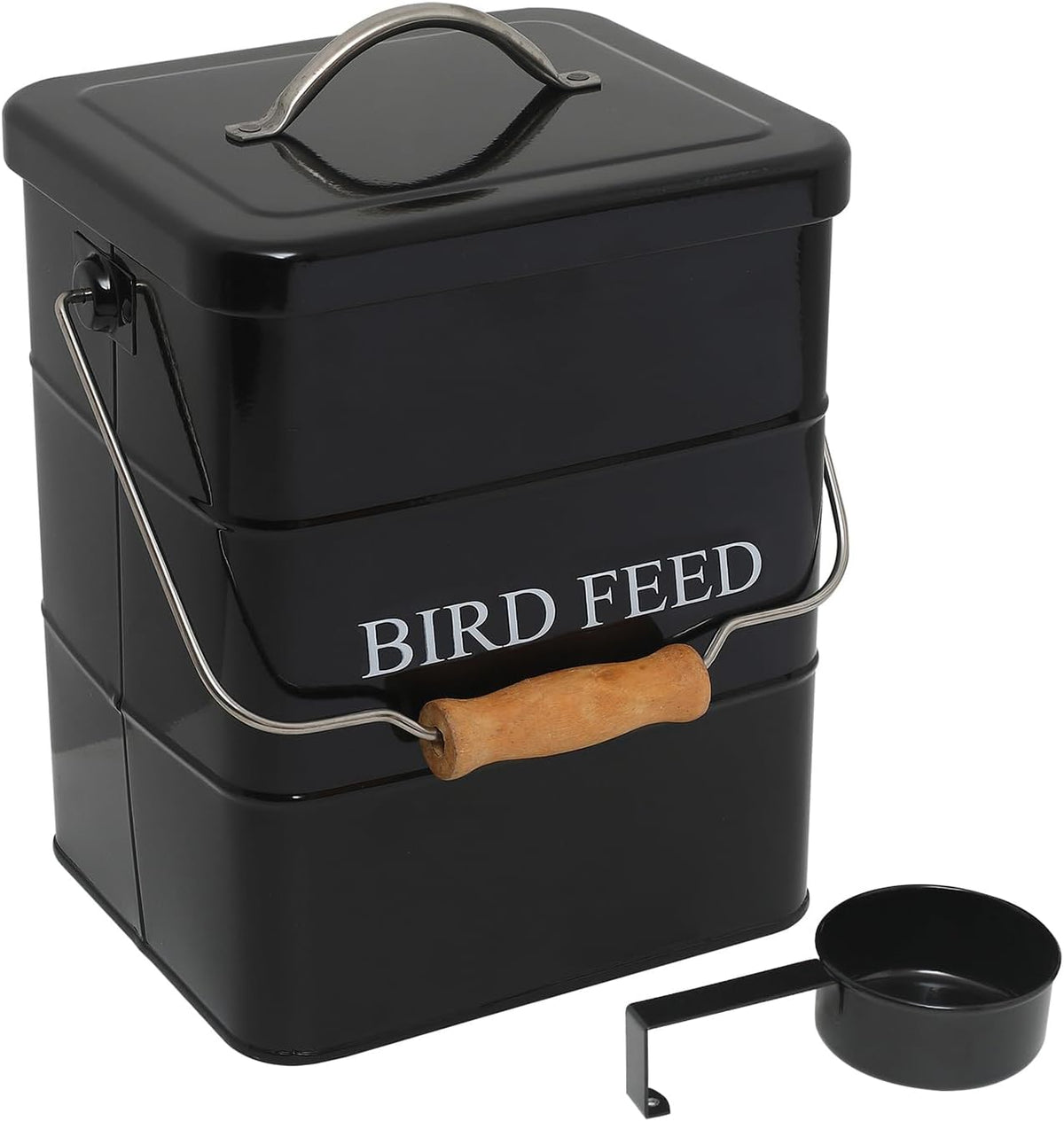 Bird Seed Storage Container Airtight,5~6LB Metal Bird Food Container with Scoop,Wild Bird Seed Tin for Storing Sunflower Seed-Ideal for Outdoor or Indoor-Squirrel proof -Green - Image 10