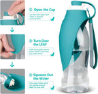 Tiovery leak proof puppy water cup being clipped onto a travel backpack.