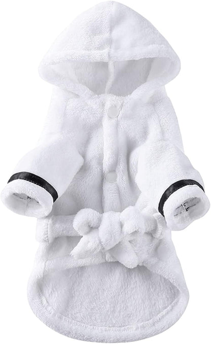 Petyoung Pet Bathrobe Dog Pajama Thickened Hooded Bathrobe Quick Drying and Super Absorbent Dog Bath Towel Soft Pet Nightwear for Puppy Small Dogs Cats - Image 11