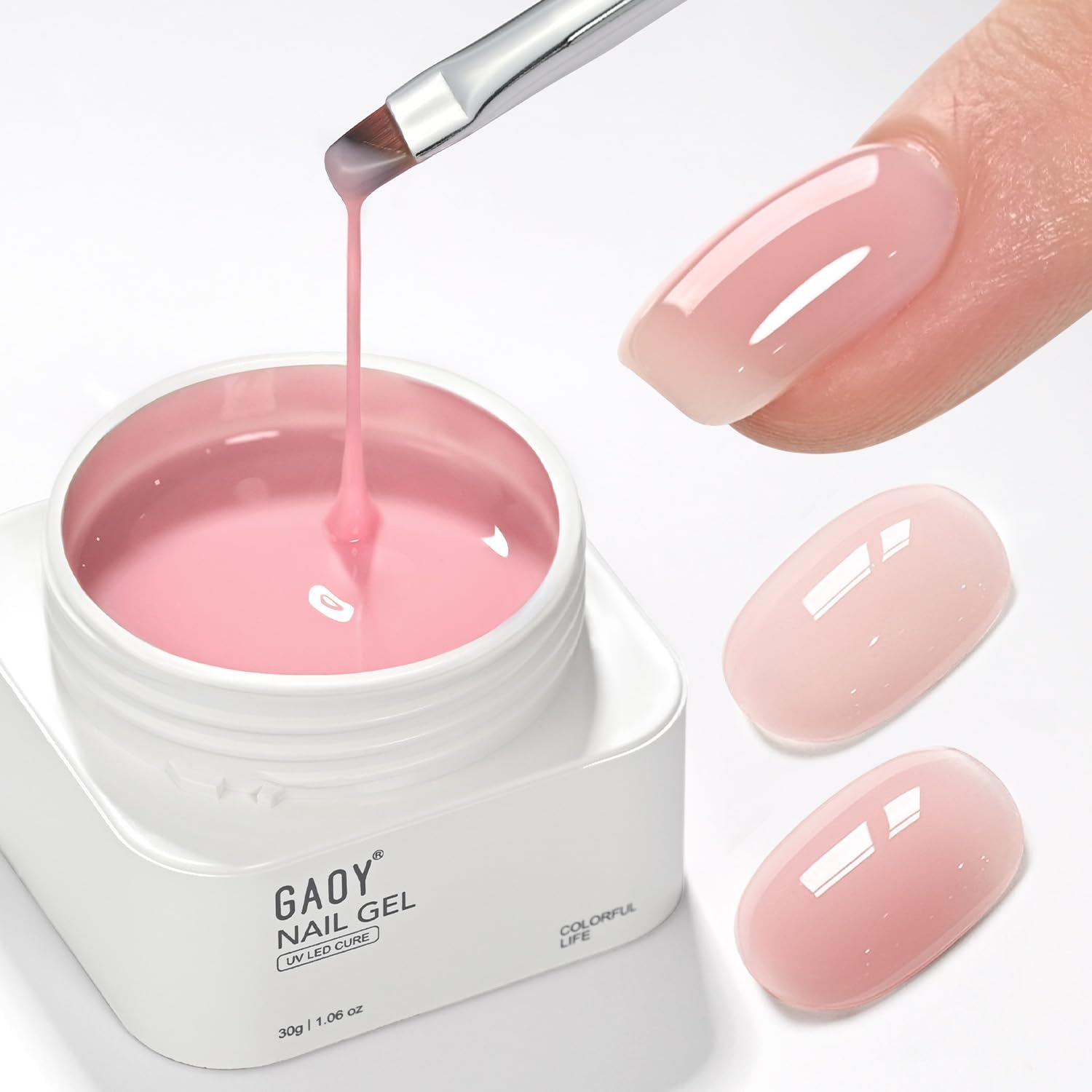 GAOY Colored Builder Base 30g pot in Nude Pink front view