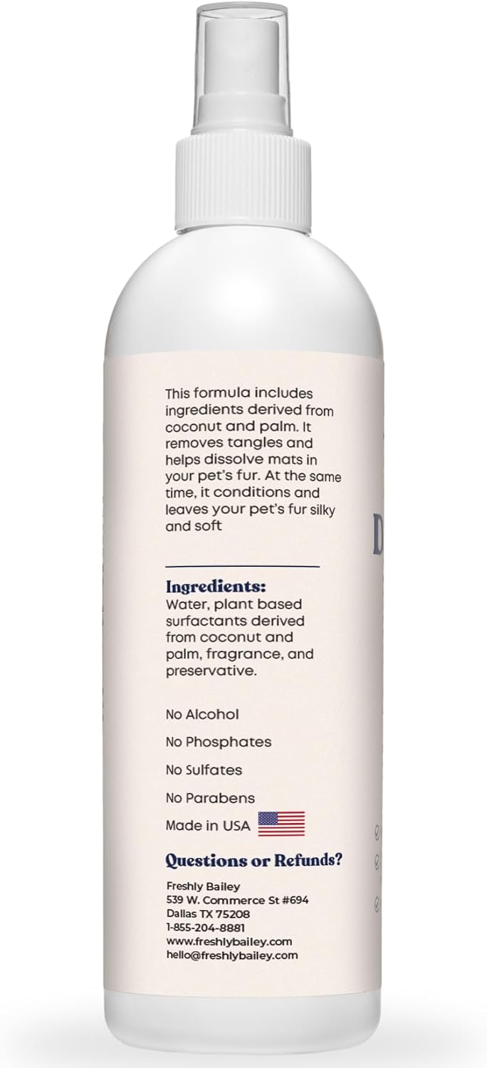 Close up view of the spray nozzle on the Freshly Bailey feline detangling and conditioning product