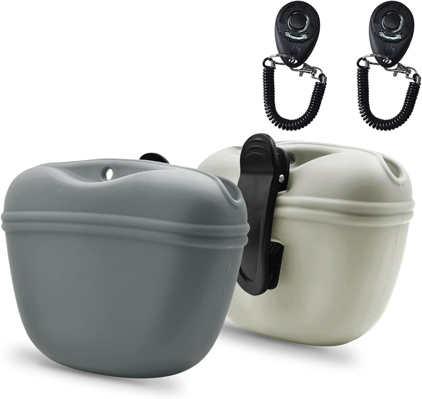 AUDWUD Silicone Dog Treat Pouch with Clicker Magnetic Closure Clip on Belt - Image 11