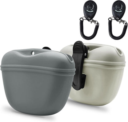 AUDWUD Silicone Dog Treat Pouch with Clicker Magnetic Closure Clip on Belt - Image 11