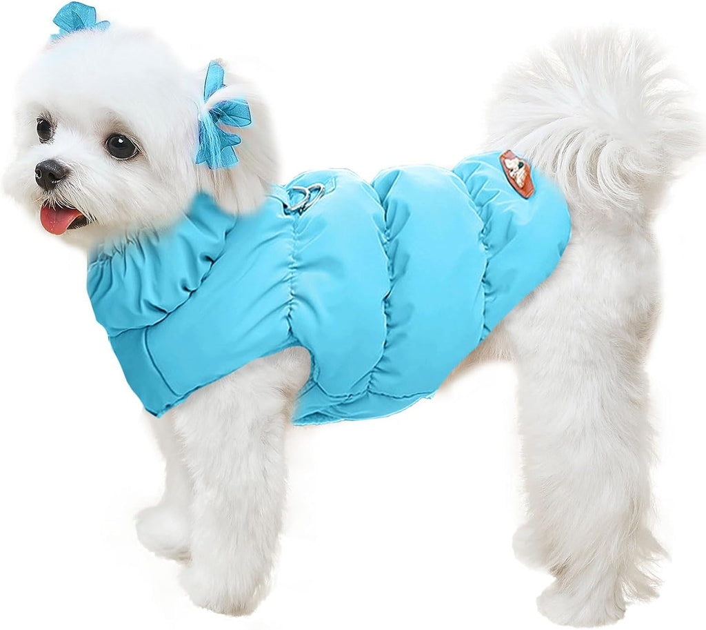 ABRRLO Winter Warm Dog Jacket for Small Medium Dogs Cat Cold Weather Coats with Harness Paded Dogs Fleece Vest Waterproof Windproof Dog Snow Jacket Pet Puppy Clothes (Pink,S) - Image 8