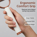 Curved skin safe rounded blades of Yonynn dematting comb close up view