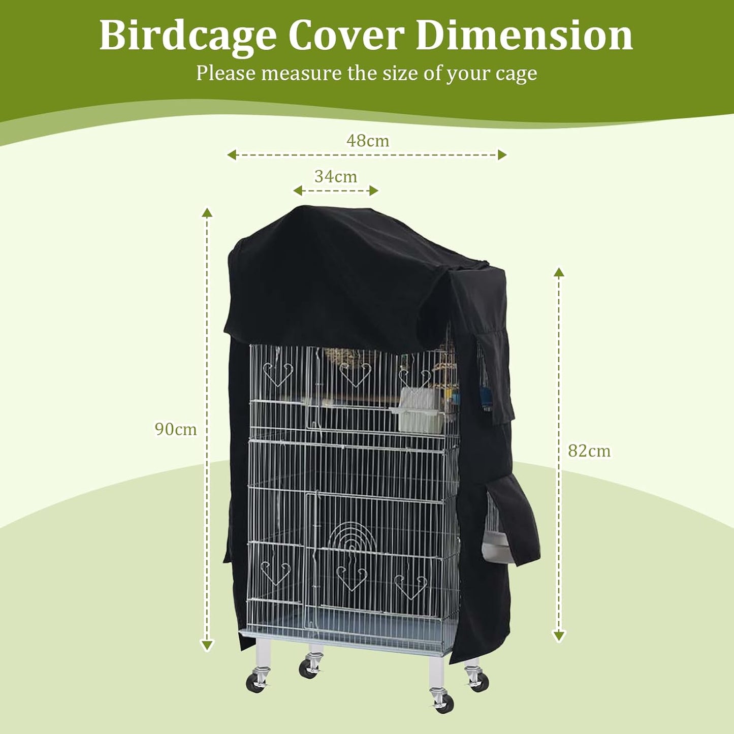 Gralara style a square bird cage blackout cover protecting parakeets