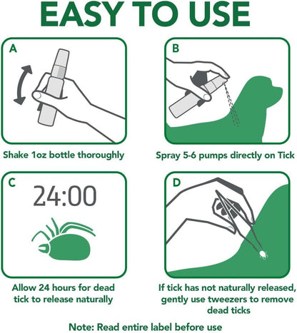 Product box and bottle of Vet's Best tick spray for dogs