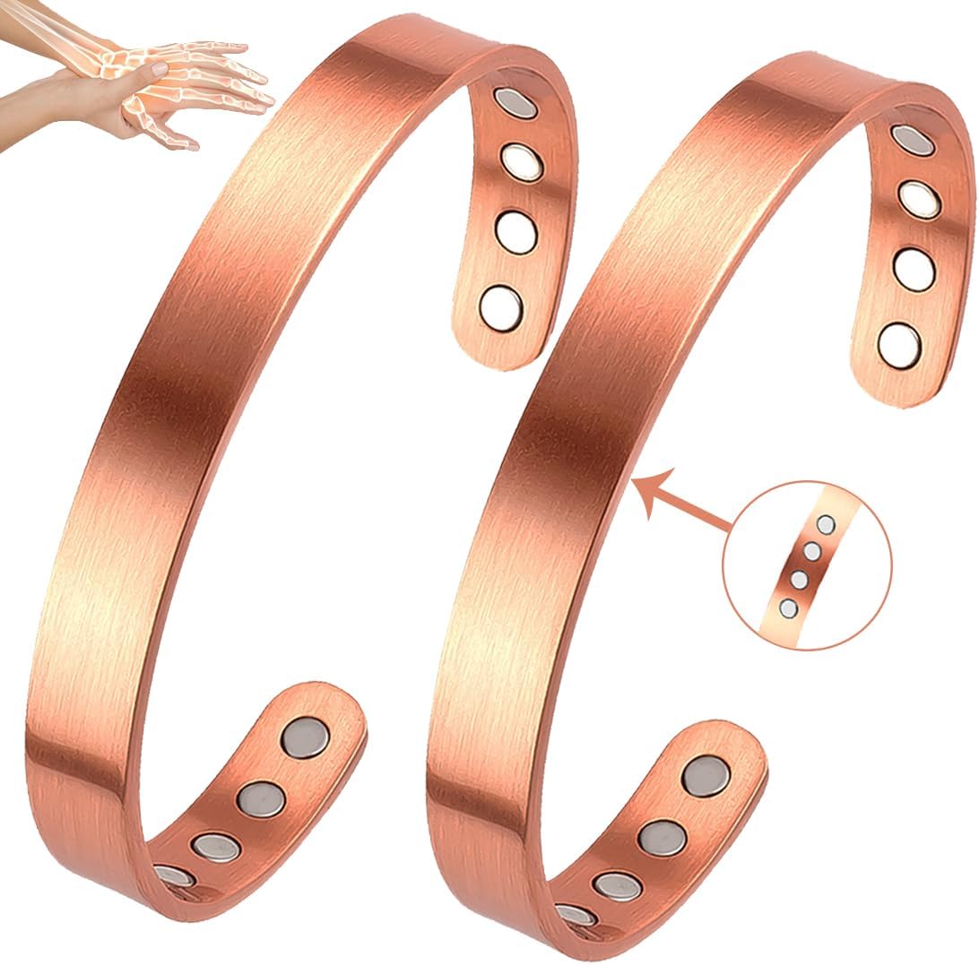 Vicmag Copper Magnetic Bracelet front view adjustable cuff design