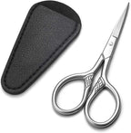 HITOPTY small precision scissors front view showing vintage leaf design handles