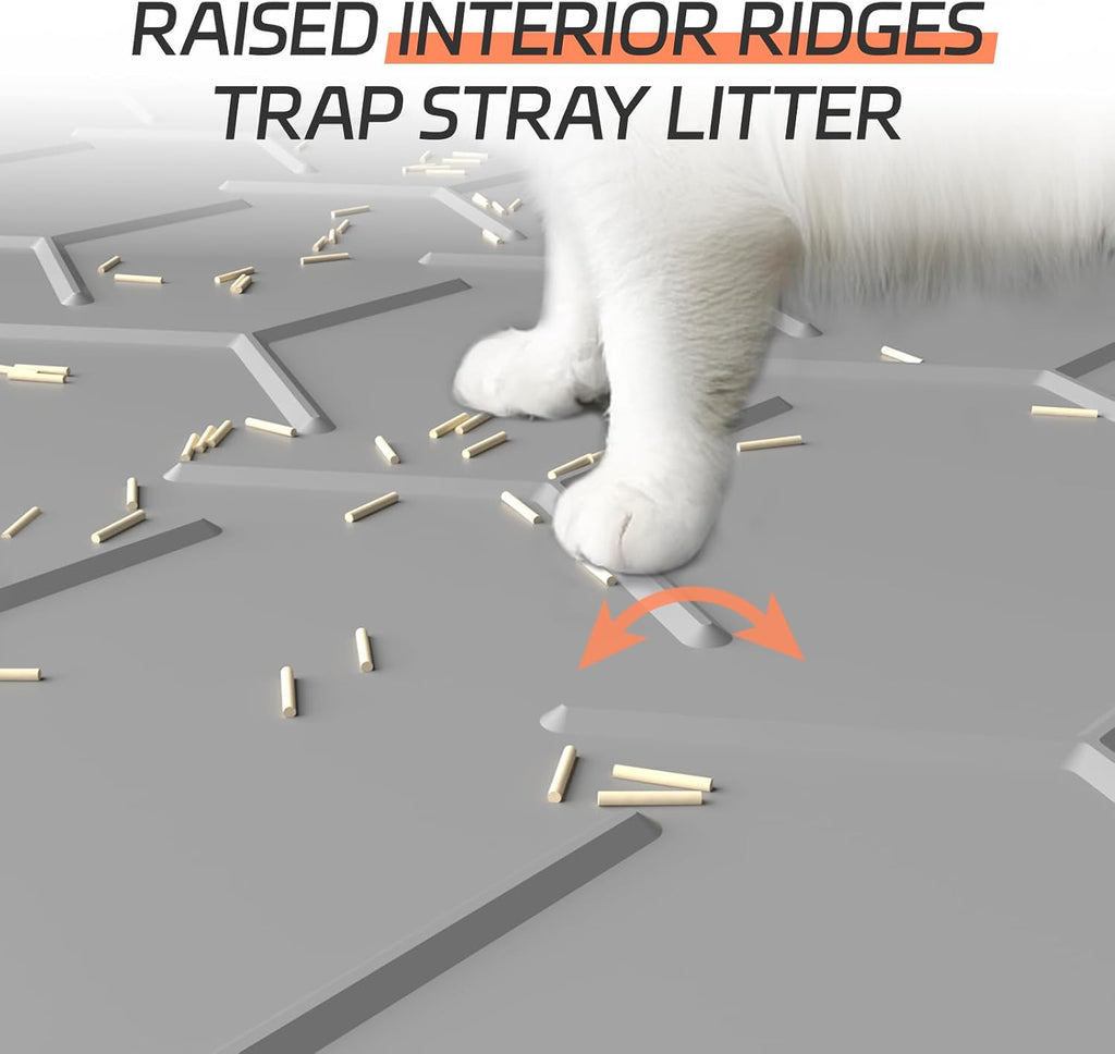Bulkniu waterproof cat litter mat displaying the urine-proof raised edges for floor protection.