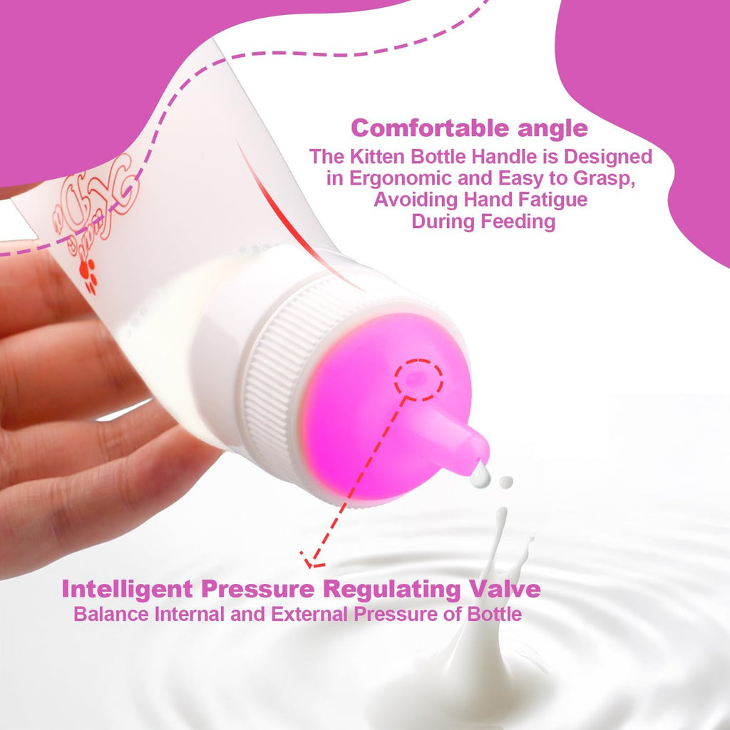 Xuanda small animal milk feeding syringe with pink silicone pacifier