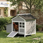 PawHut Chicken Coop Outdoor Weatherproof, Wooden Duck House with Nesting Box, Pull-Out Metal Tray, for 1-2 Chickens, Rabbits, Ducks, Poultry Cage Rabbit Hutch for Backyard, Farm, 36" x 25" x 27" - Image 3