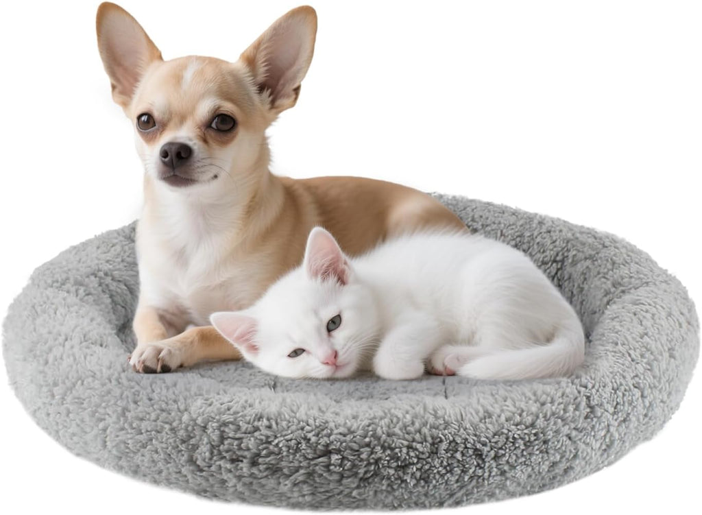 Small Cat Bed Mat Plush Pet Cushion, 15" x 10" Cat Pad with Pillow Around for Indoor Pets, Puppy Curl Sleep Self Warming Mat for Crate Carrier/Outdoor Pet Houses, Non-Slip Bottom, Small - Image 9
