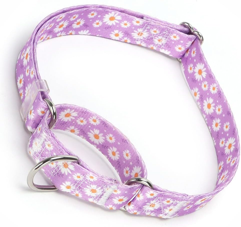 Martingale Collar for Dogs, No-Slip Escape Proof Choke No Pull Cinch Soft Nylon Dog Training Collars Adjustable for Small Medium Large Breed Pet Dogs, Pink Daisy M - Image 15