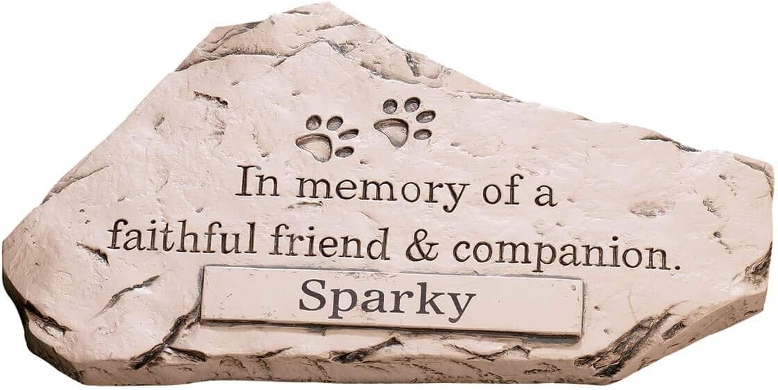Fox Valley Traders Custom Forever Pet Memorial Garden Stone, Customized Indoor/Outdoor Dcor, Crafted with 100% Resin, Loss of Pet Sympathy Gift - Measures 12" Long x 7 1/2" Wide x 1/2" High - Image 11
