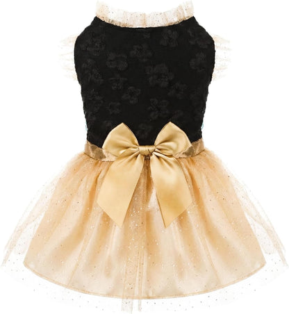 Laifug Dog Dress Puppy Print Princess Dog Dress Cute Party Wear (Pink, M) - Image 12