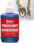Jeffers Equine Thrush Away front view of two ounce bottle for horse hoof care.