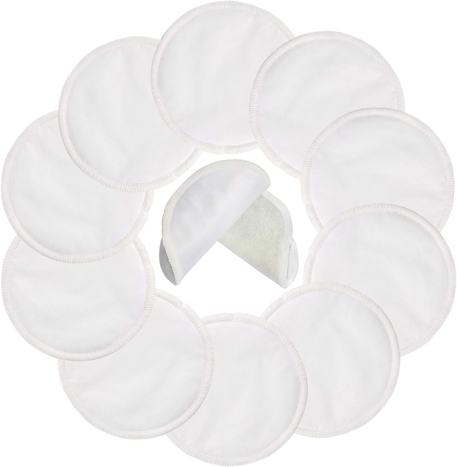 Pinowu reusable nursing pads front view with 10 pack packaging