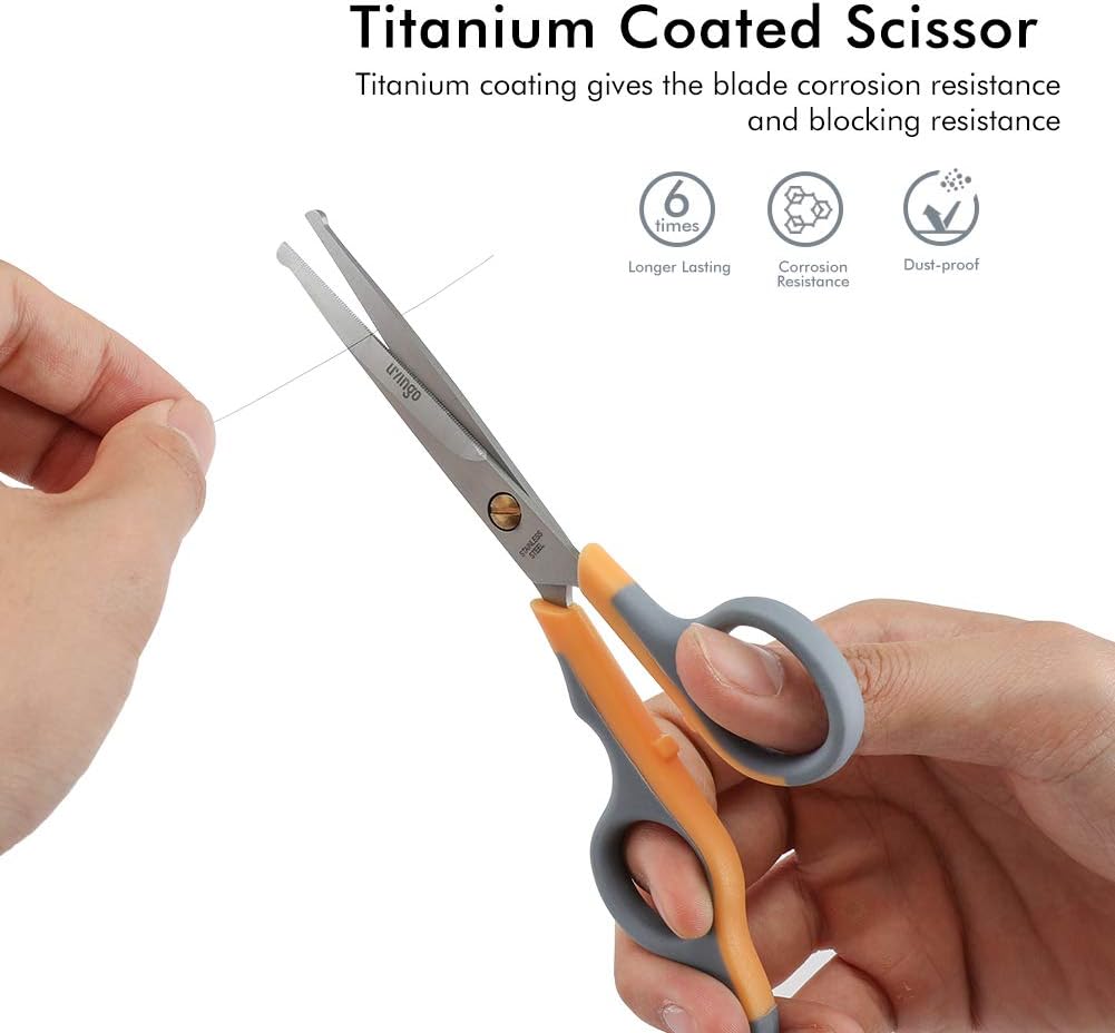 LIVINGO two pack grooming shears set for safe cat and dog face nose ear and paw styling
