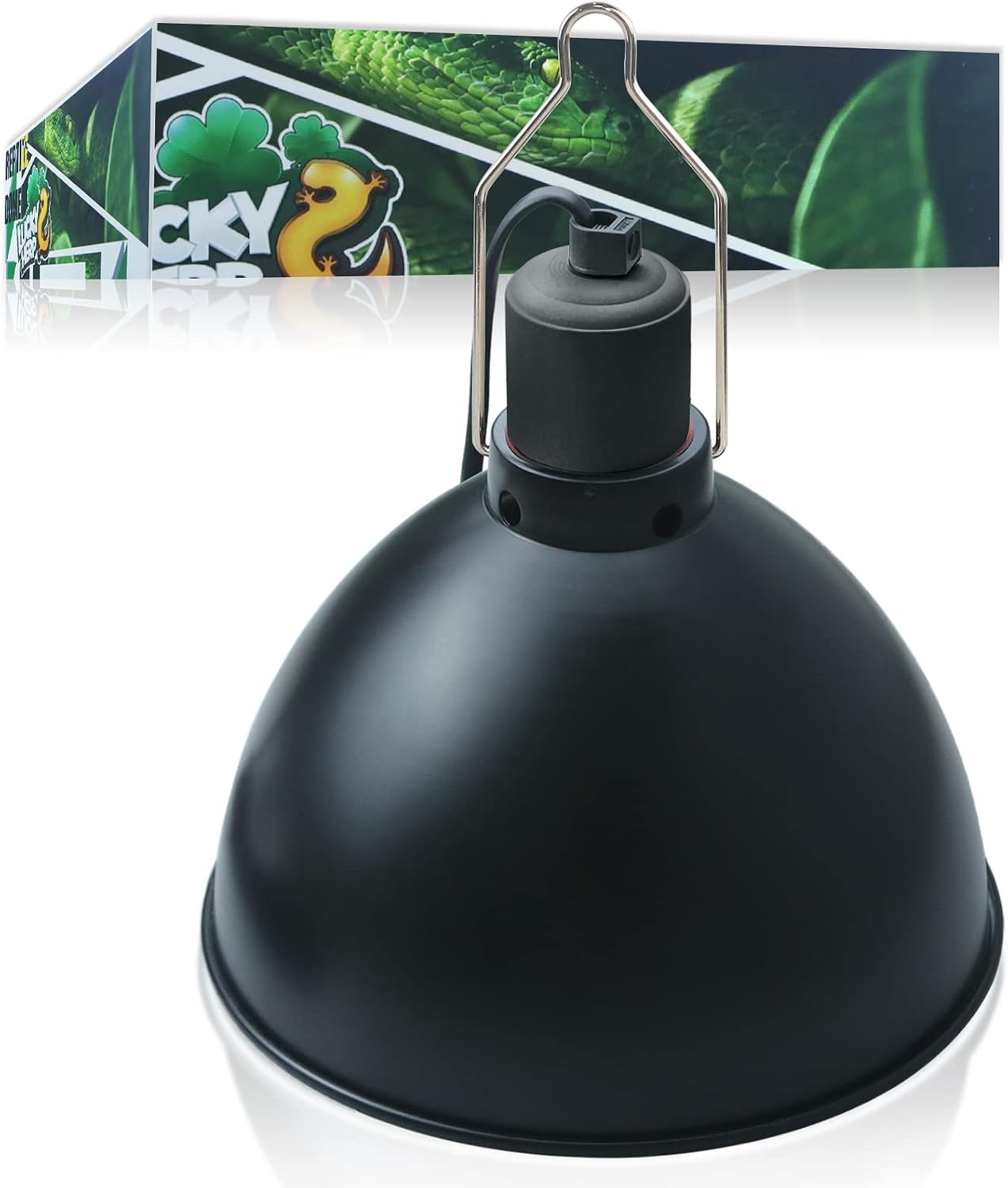 LUCKY HERP Aluminum 5.5inch Shallow Dome Reptile Light Fixture, Reptile Heat Lamp Fixture for UVB Bulb Basking Heat Bulb - Image 10