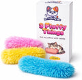 Dr. Fluffyyes 3 Fluffy Things Cat Toy Pillows in front view showing the 3-pack packaging