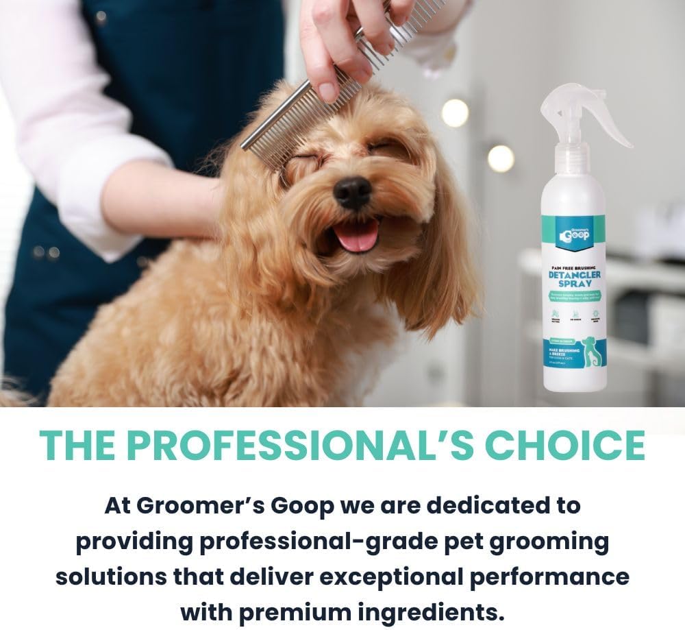 Professional cat and dog knot remover leave in spray bottle.