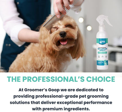 Professional cat and dog knot remover leave in spray bottle.