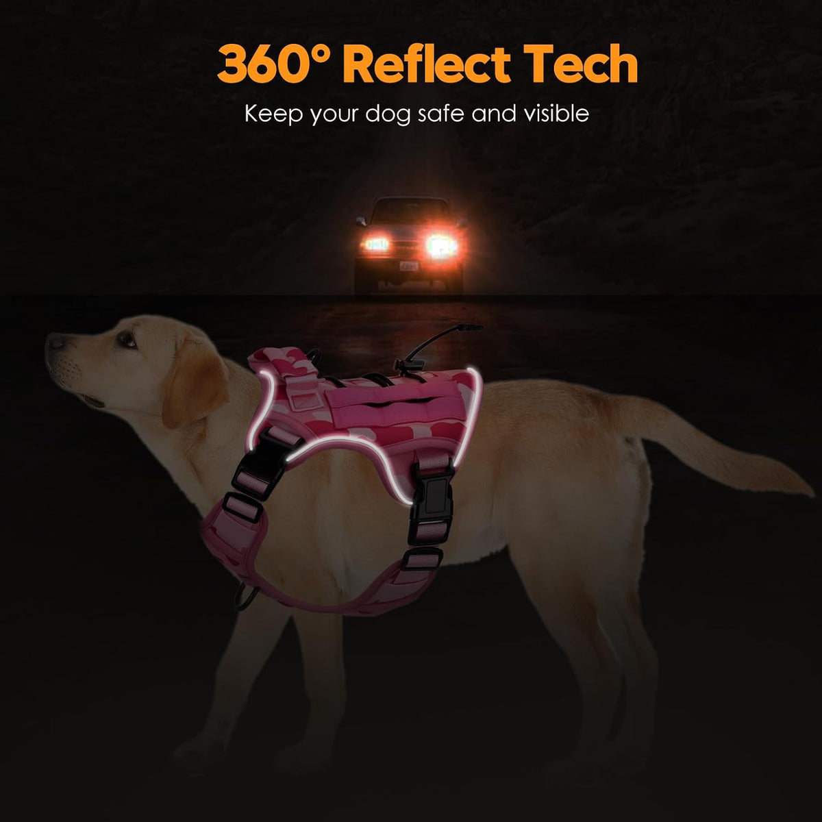 Bruvoalon K9 service dog harness showing breathable mesh padding for outdoor comfort