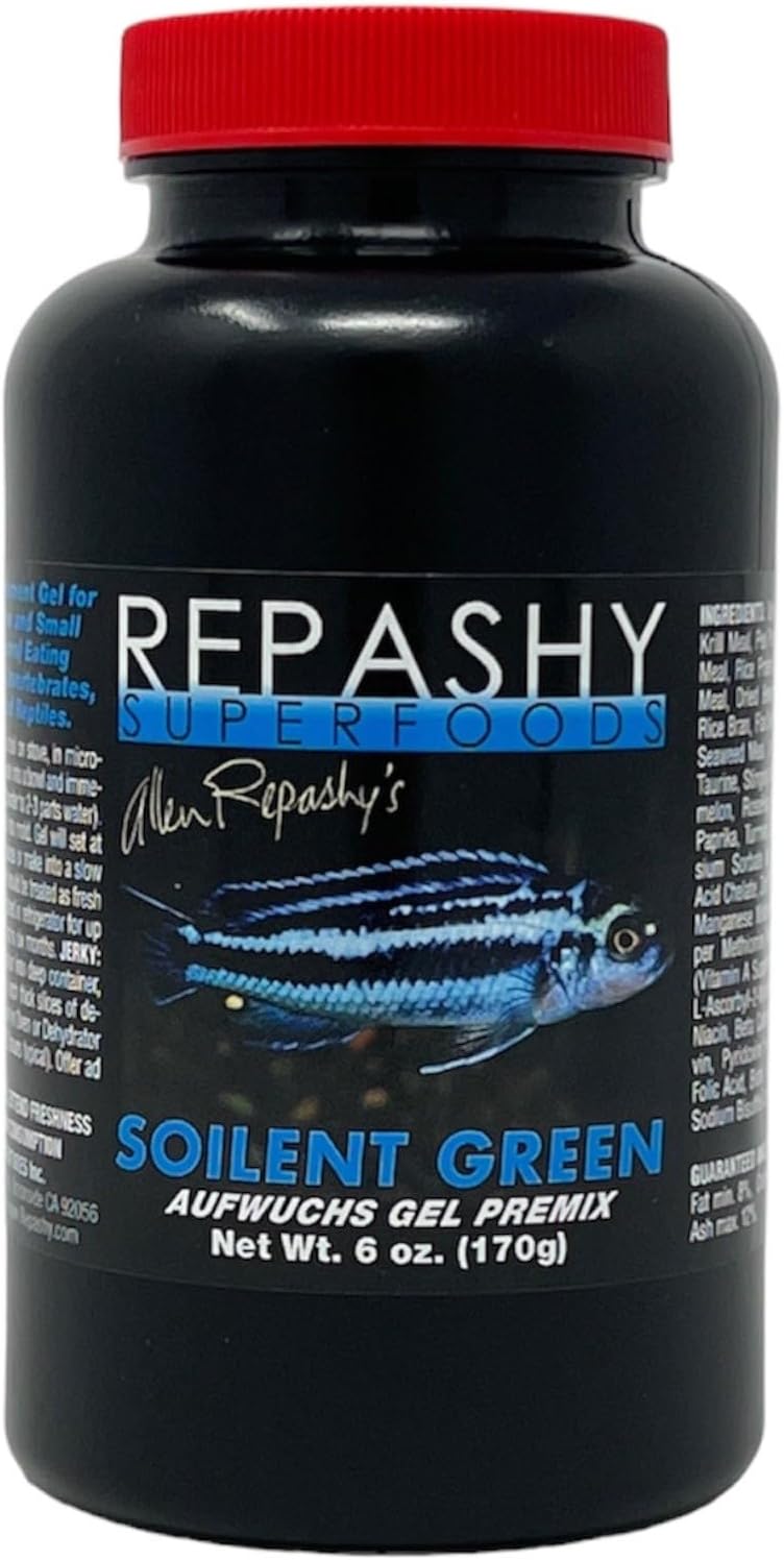 Repashy SuperFoods Soilent Green Fish Food six ounce jar front view