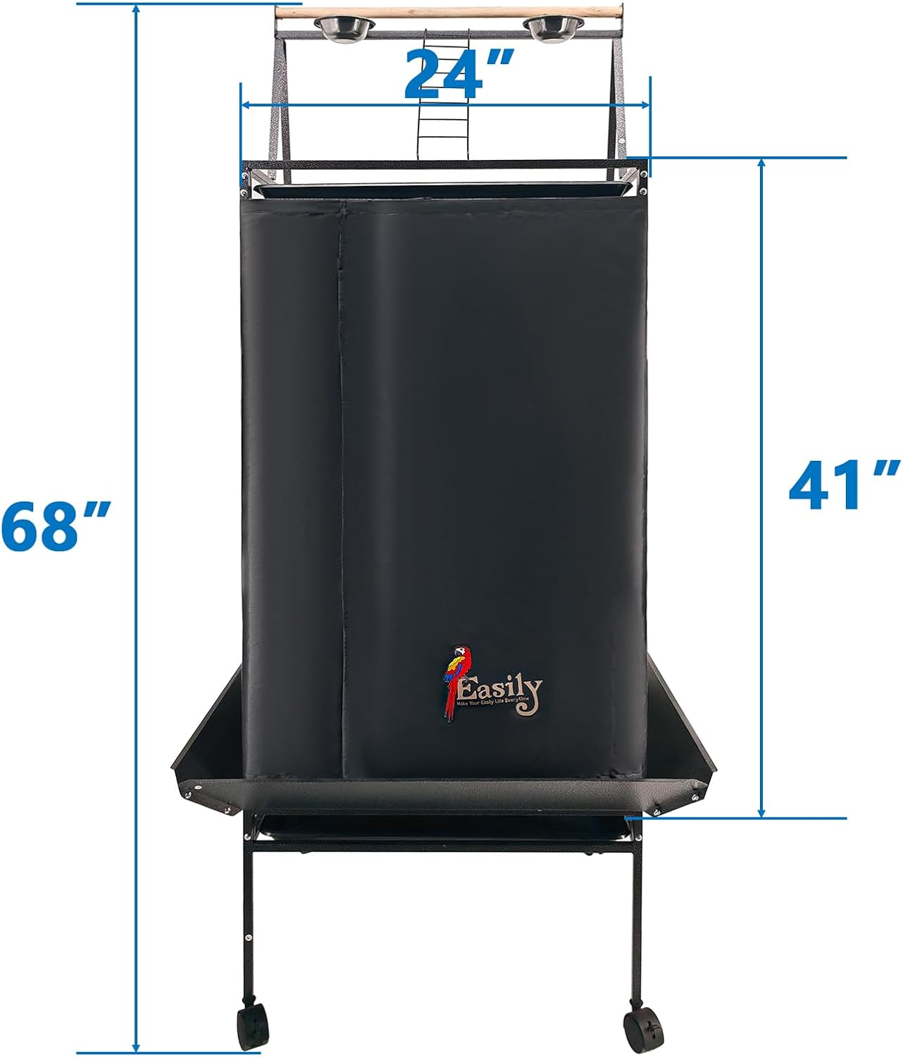 Easily bird cage cover showcasing the innovative magnetic buckle installation system on the side panels
