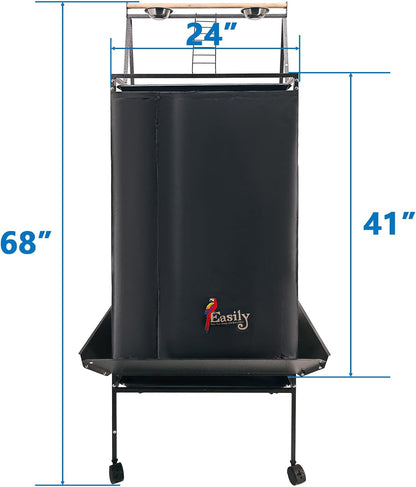 Easily bird cage cover showcasing the innovative magnetic buckle installation system on the side panels