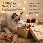Colorful cat swab toys for indoor cats interactive play